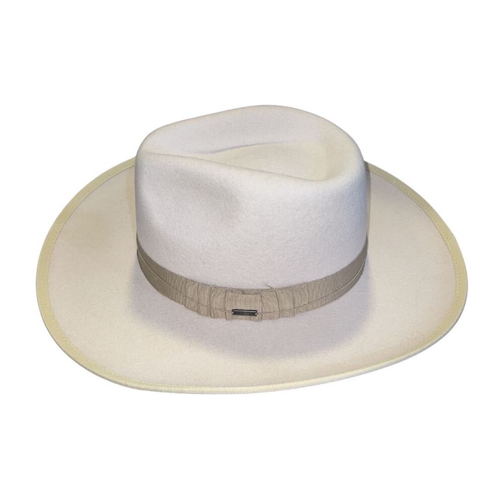 Brixton Reno Fedora Hat Adjustable Unisex Bone Sand 100% Australian Wool NWT